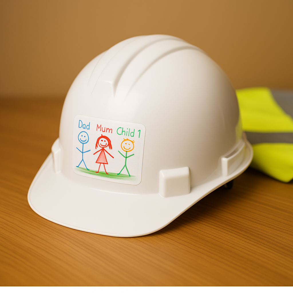 Custom Hard Hat Sticker – Your Child’s Drawing